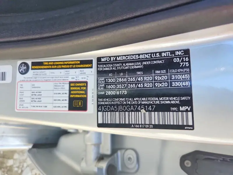 2016 MERCEDES-BENZ GLE 350  