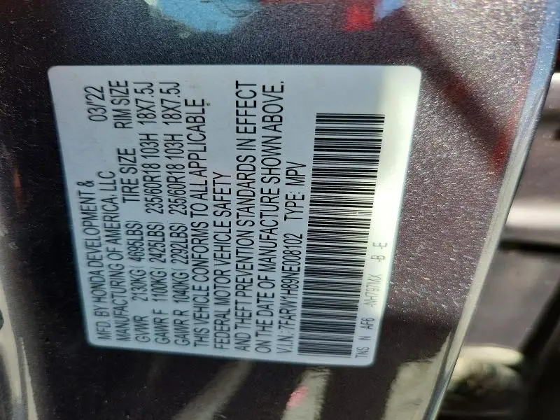 2022 HONDA CR-V EXL  
