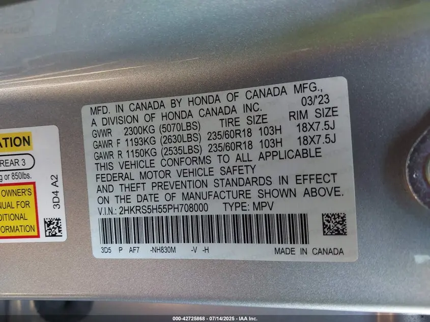 2023 HONDA CR-V HYBRID SPORT