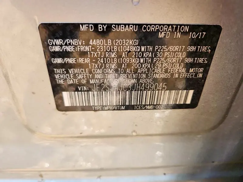 2018 SUBARU FORESTER 2.5I LIMITED  