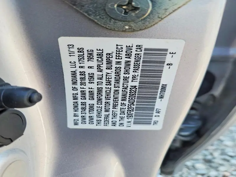 2013 HONDA CIVIC LX  