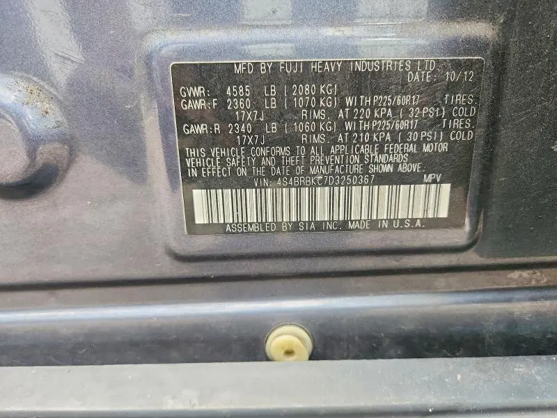 2013 SUBARU OUTBACK 2.5I LIMITED  