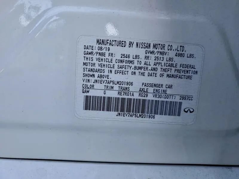 2020 INFINITI Q50 PURE  