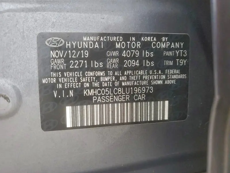 2020 HYUNDAI IONIQ LIMITED  