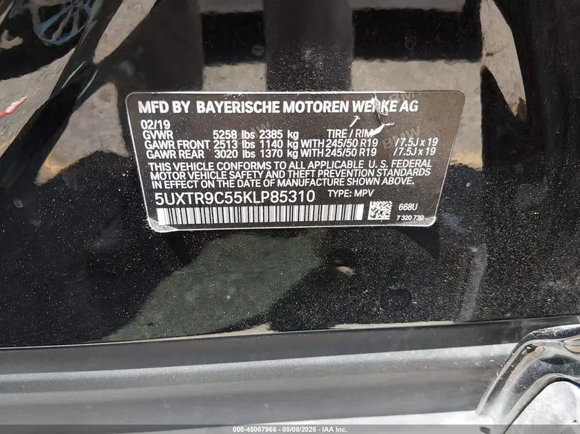 2019 BMW X3 XDRIVE30I