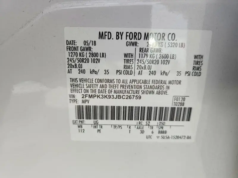 2018 FORD EDGE TITANIUM  