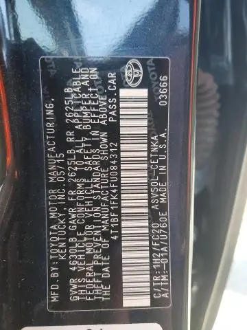 2015 TOYOTA CAMRY LE  