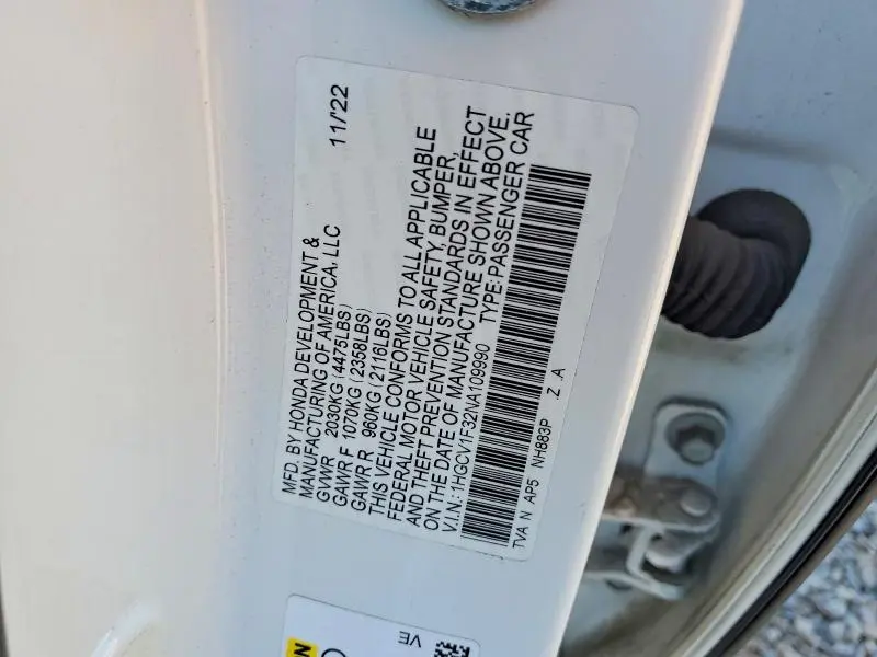 2022 HONDA ACCORD SPORT  
