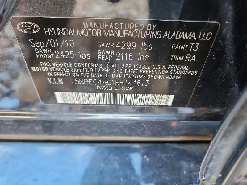 2011 HYUNDAI SONATA SE  