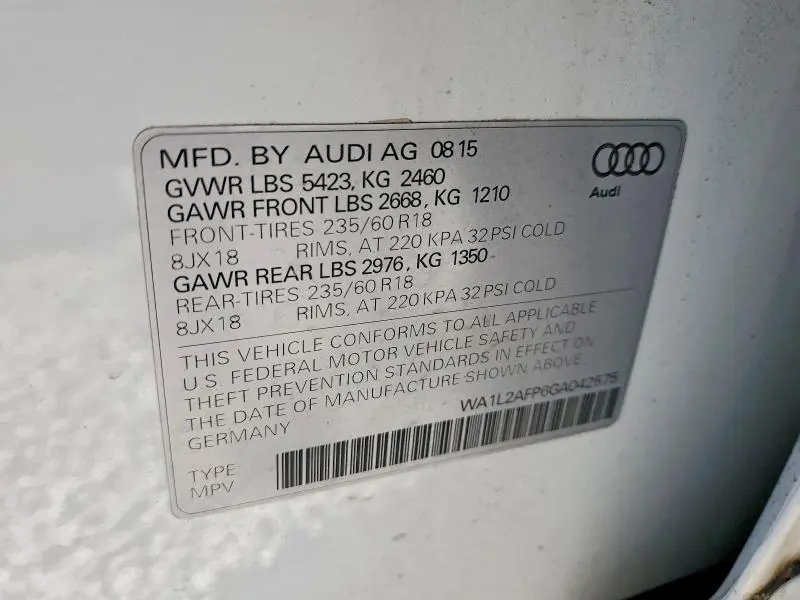 2016 AUDI Q5 PREMIUM PLUS  