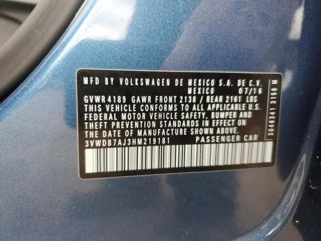 2017 VOLKSWAGEN JETTA SE  