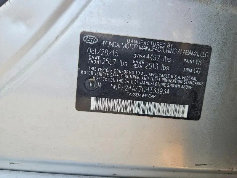 2016 HYUNDAI SONATA SE  