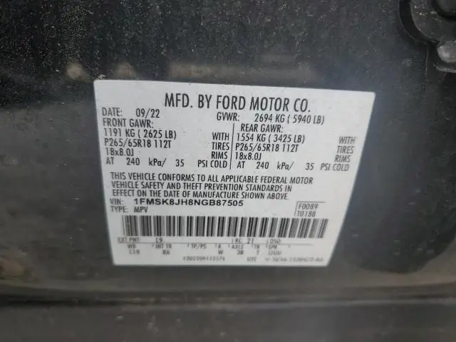 2022 FORD EXPLORER TIMBERLINE  