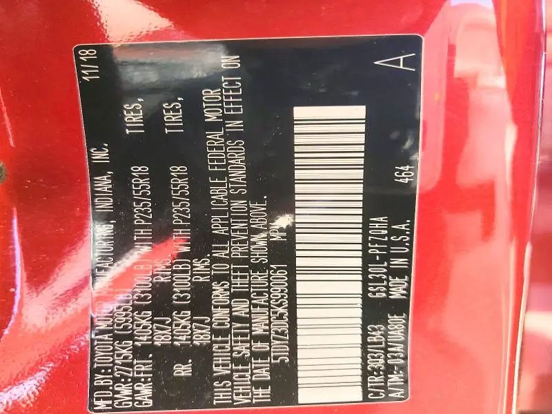 2019 TOYOTA SIENNA LIMITED PREMIUM 7-PASSENGER  