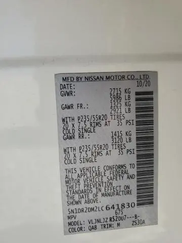 2020 NISSAN PATHFINDER PLATINUM  