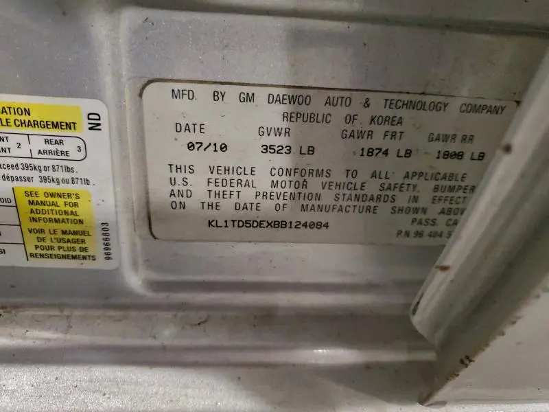 2011 CHEVROLET AVEO LS  