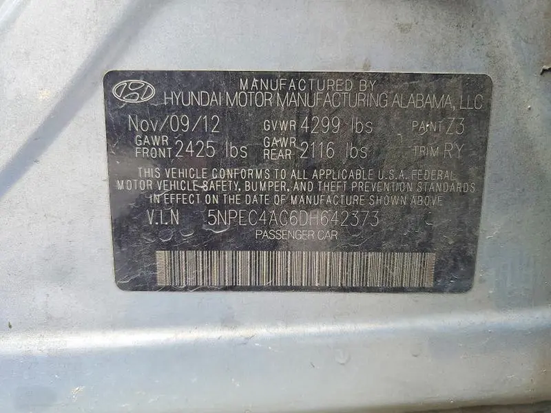 2013 HYUNDAI SONATA SE  