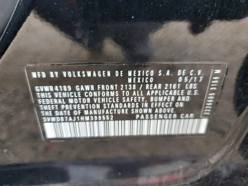 2017 VOLKSWAGEN JETTA SE  