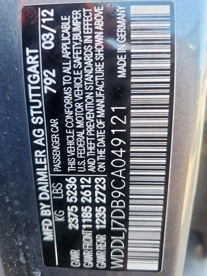 2012 MERCEDES-BENZ CLS 550  