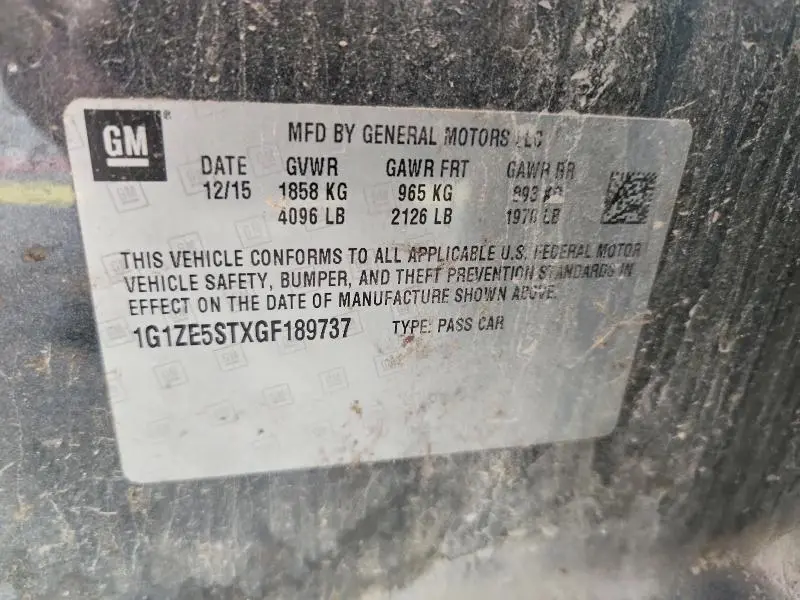 2016 CHEVROLET MALIBU LT  