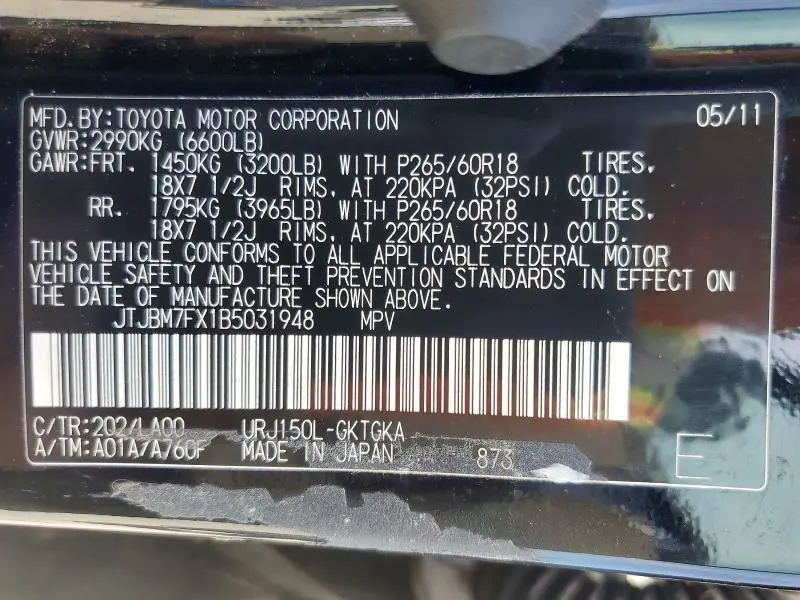 2011 LEXUS GX 460  