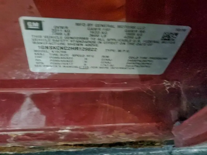 2017 CHEVROLET TAHOE K1500 PREMIER  