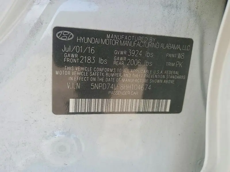 2017 HYUNDAI ELANTRA SE  