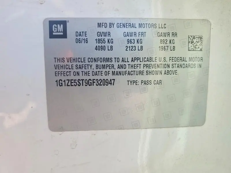 2016 CHEVROLET MALIBU LT  