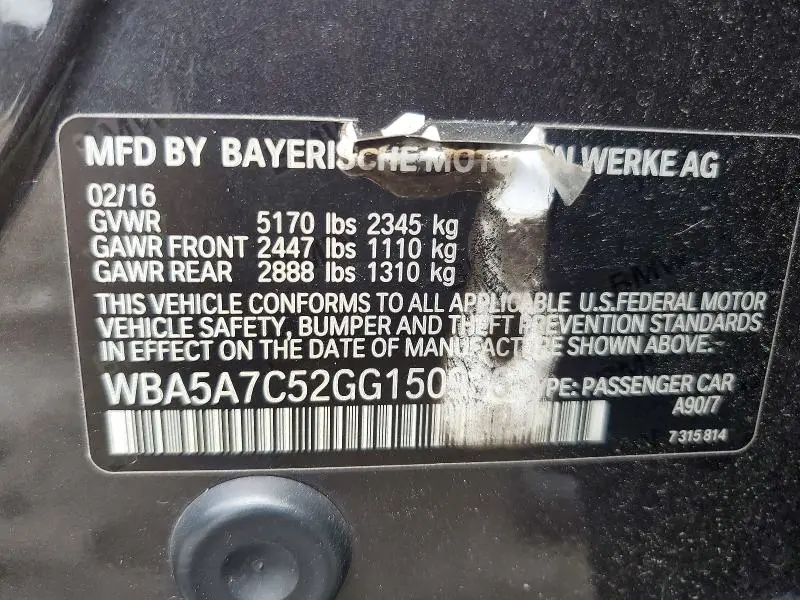2016 BMW 528 XI  