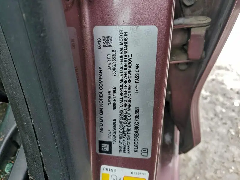 2019 CHEVROLET SPARK 1LT  