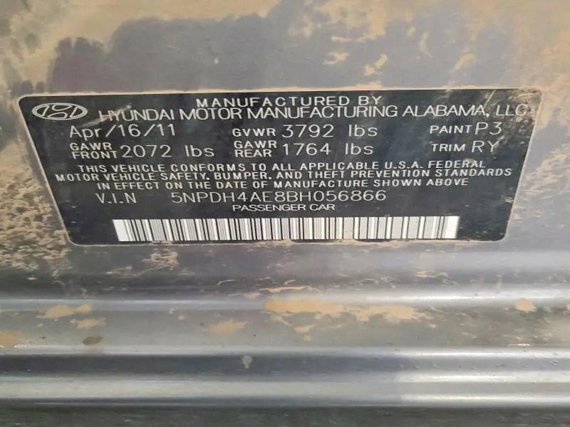 2011 HYUNDAI ELANTRA LIMITED  