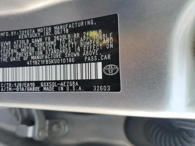 2019 TOYOTA AVALON XLE  