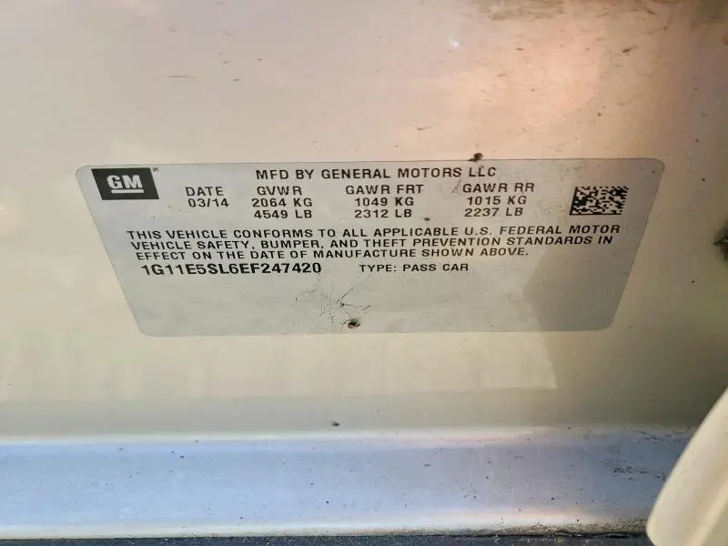 2014 CHEVROLET MALIBU 2LT  