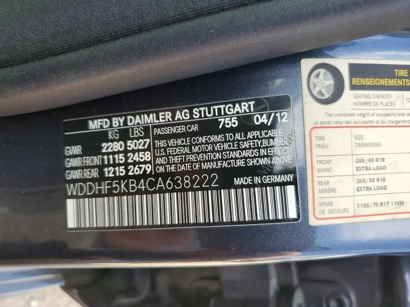 2012 MERCEDES-BENZ E 350  