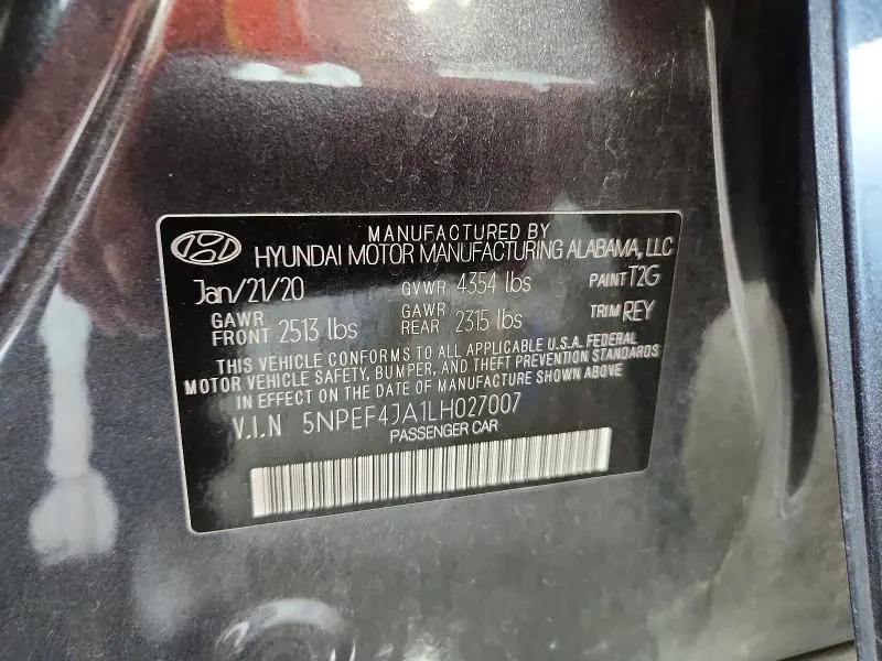 2020 HYUNDAI SONATA SEL  