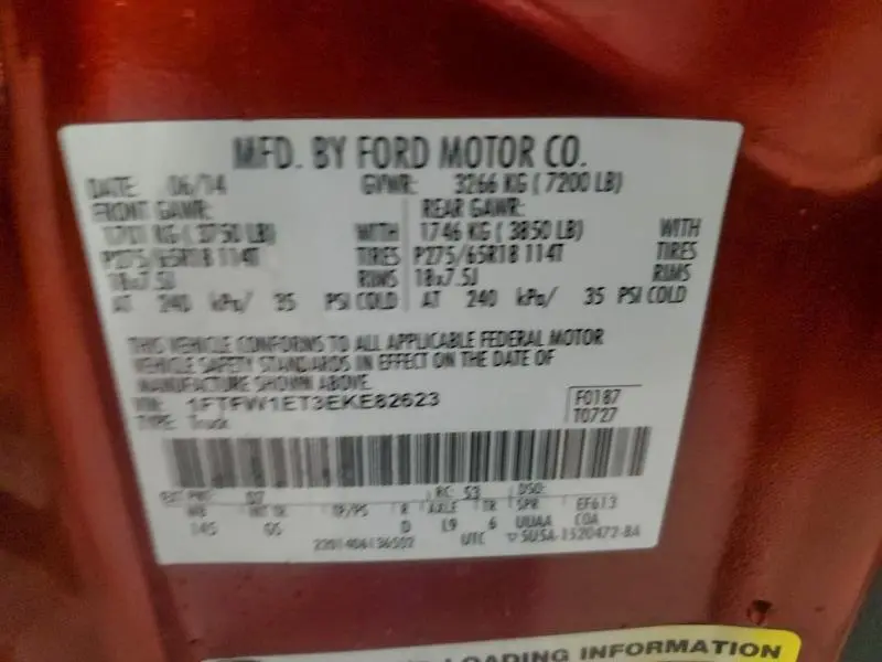 2014 FORD F150 SUPERCREW  