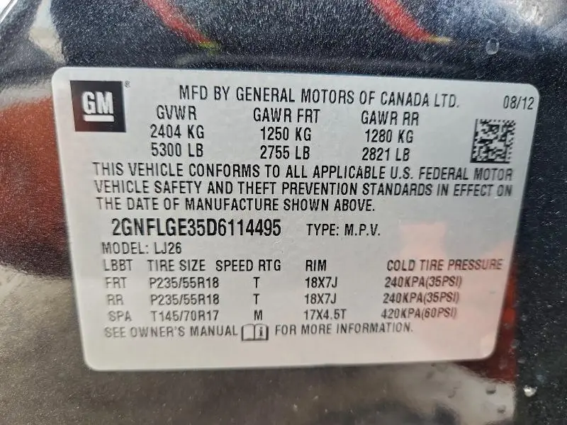 2013 CHEVROLET EQUINOX LTZ  