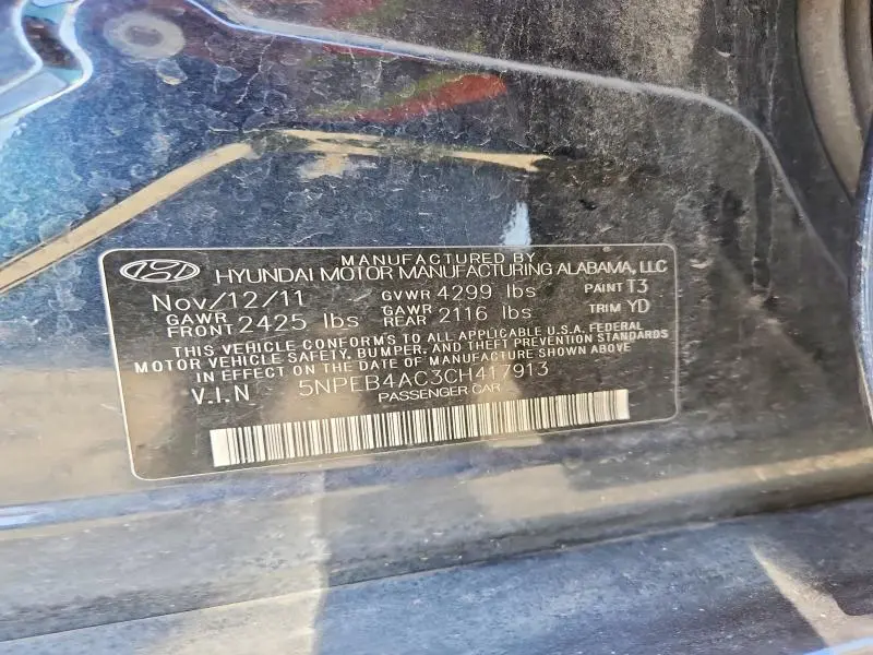 2012 HYUNDAI SONATA GLS  