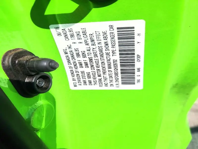 2016 HONDA CIVIC LX  