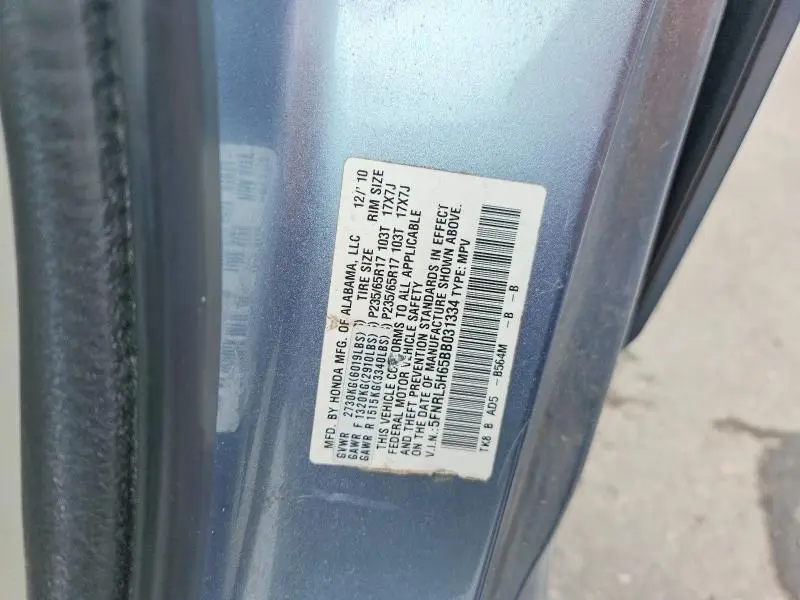 2011 HONDA ODYSSEY EXL  