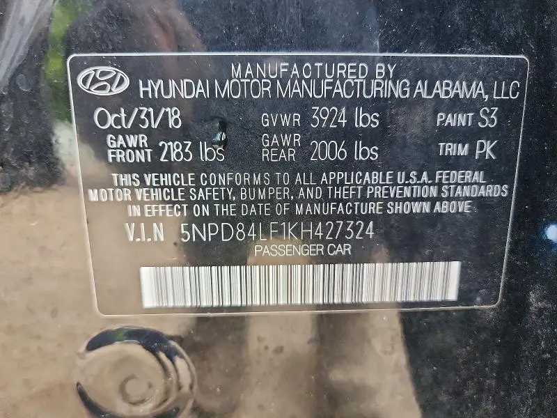 2019 HYUNDAI ELANTRA LIMITED  