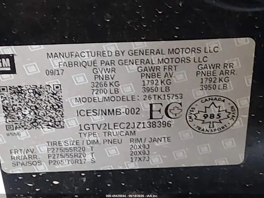2018 GMC SIERRA 1500  