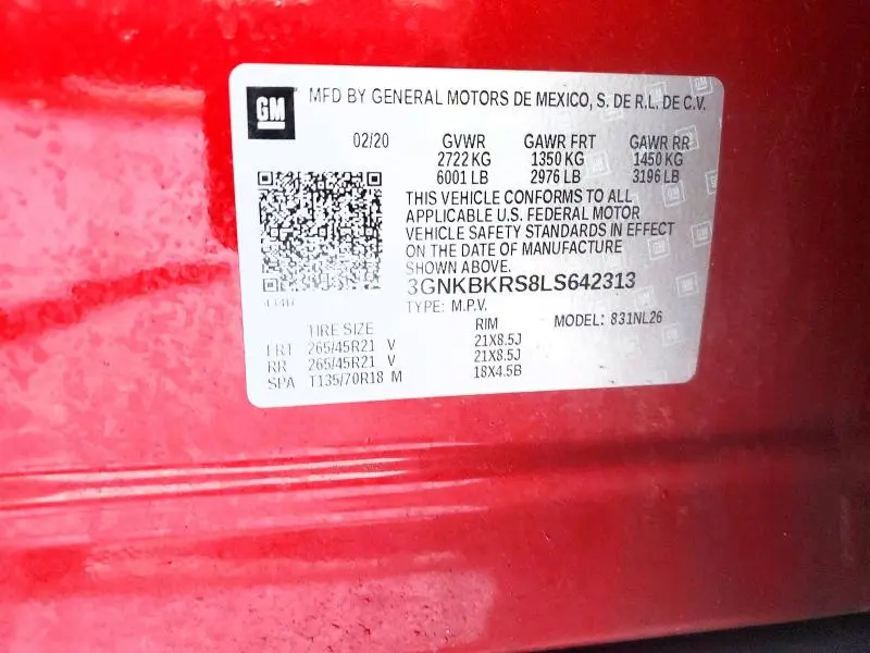 2020 CHEVROLET BLAZER RS  