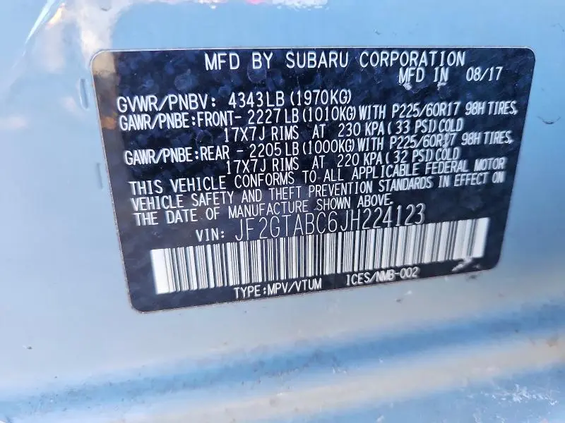 2018 SUBARU CROSSTREK PREMIUM  