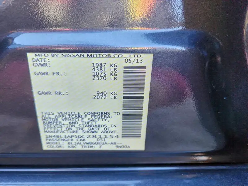 2013 NISSAN ALTIMA 3.5S  