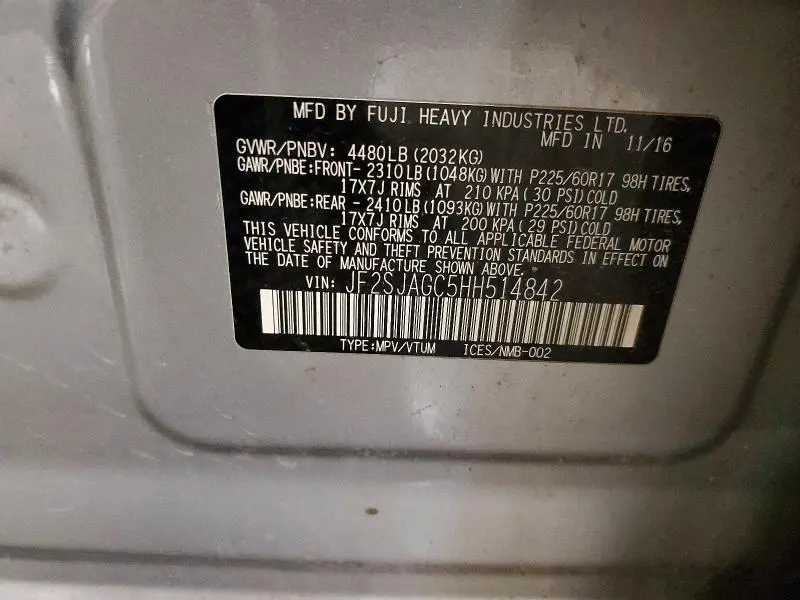 2017 SUBARU FORESTER 2.5I PREMIUM  