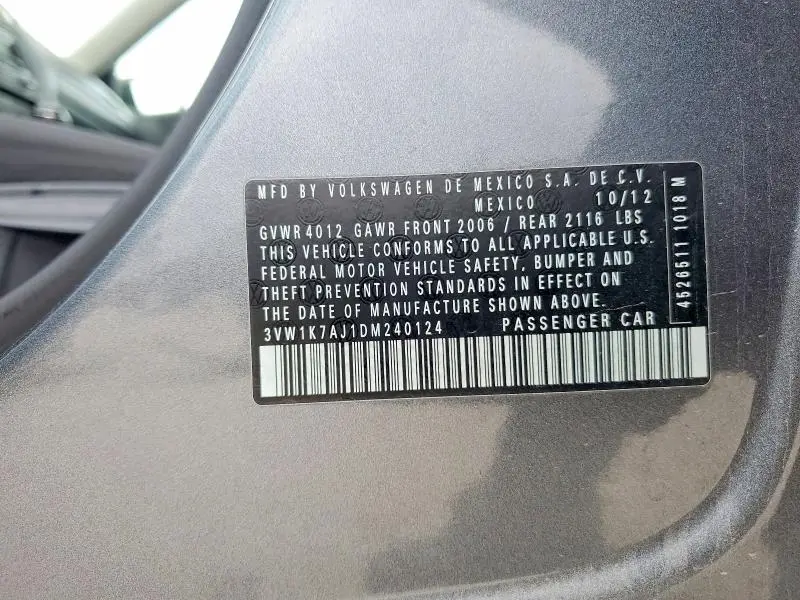 2013 VOLKSWAGEN JETTA BASE  