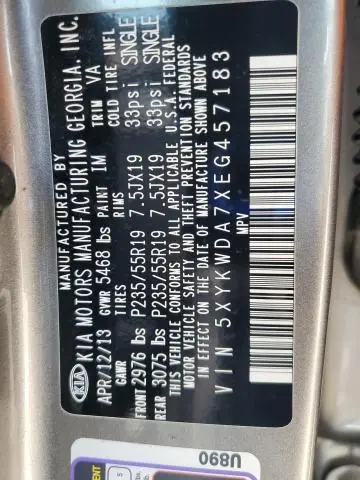 2014 KIA SORENTO SX  