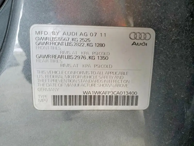 2012 AUDI Q5 PRESTIGE  