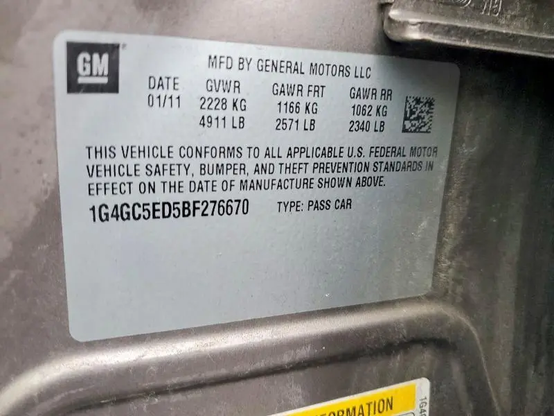 2011 BUICK LACROSSE CXL  